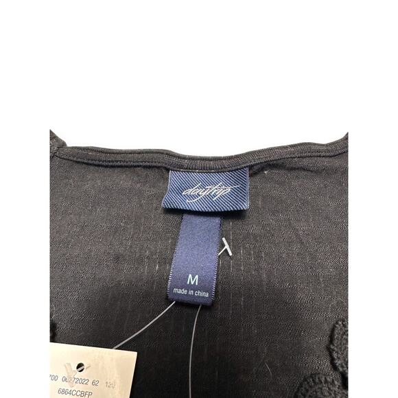 NWT Daytrip Black Lace V-Neck Wrap Elastic Hem Blouse Size Medium - Picture 6 of 12